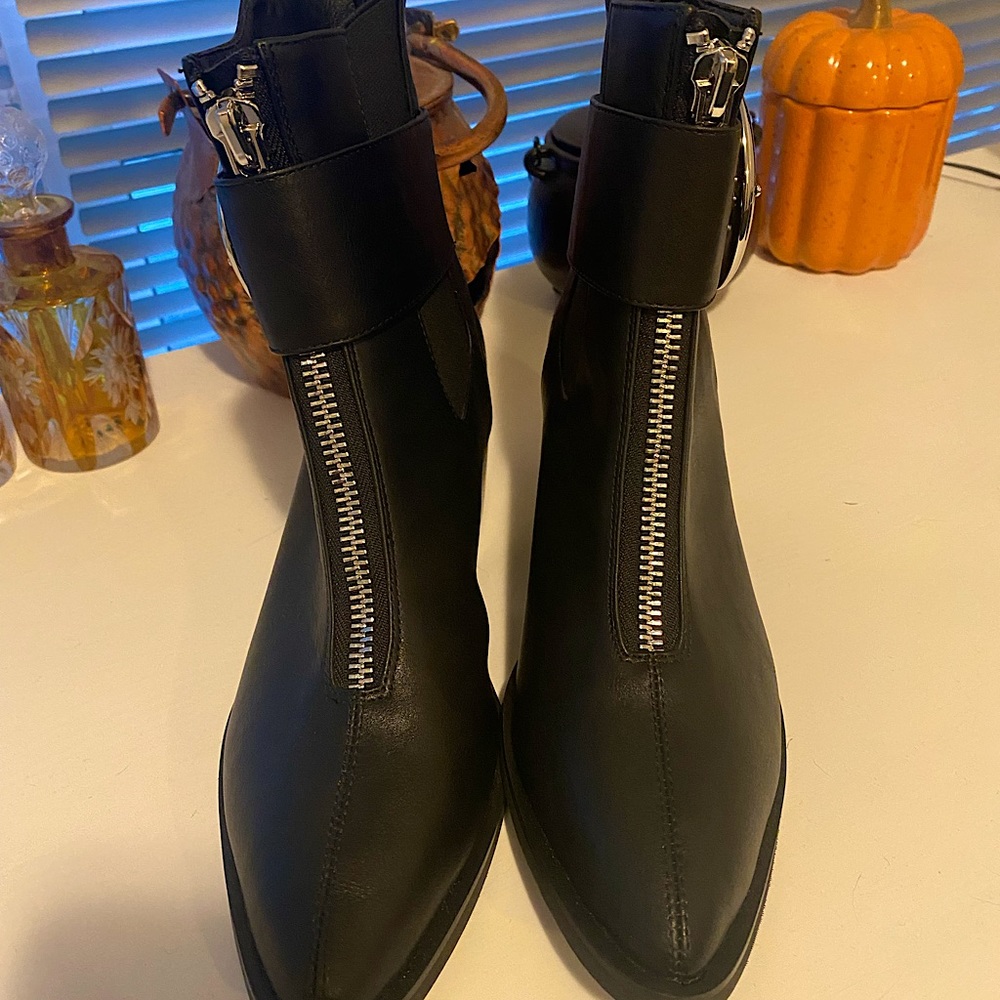 House of Widows Dolls Kill Faux Leather Crescent Moon Boots
